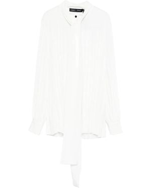 Proenza Schouler Pleated Tie-Neck Blouse - White