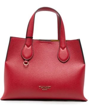 Twinset Logo-Detail Tote Bag - Red