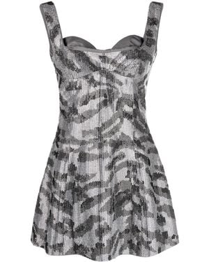 Gcds Mina Bell Crystal-Embellished Minidress - Grey