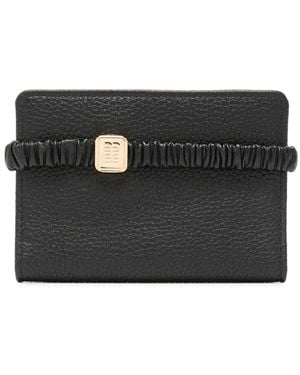 Miu Miu Logo-Plaque Matelassé-Effect Wallet - Black