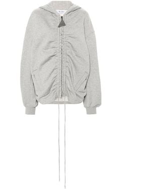 The Attico Oversized Cotton Sweatshirt With Ruffles - White