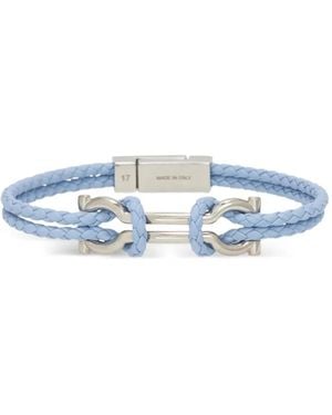 Ferragamo Pulsera Double Gancini De 18 Cm - Azul