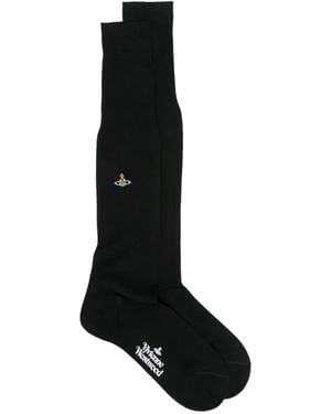 Vivienne Westwood Orb-Embroidery Socks - Black