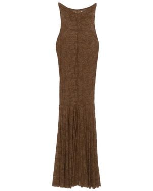 Norma Kamali Schulterfreies Maxikleid - Braun