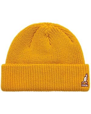 Kangol Logo-Patch Ribbed-Knit Beanie Hat - Orange
