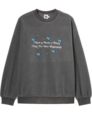 B+ AB Bow-Appliqué Jumper - Grey