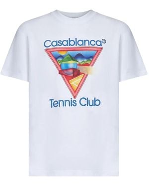 CASABLANCA T-Shirt Tennis Club Icon - Bianco