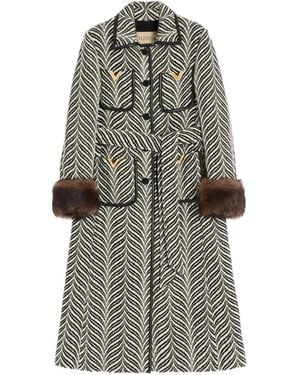 Valentino Garavani Printed Single-Breasted Coat - Grey