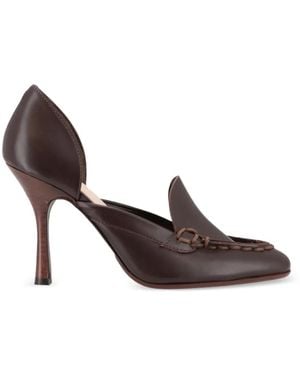 Tod's Whipstitch-Detail Heeled Pumps - Brown