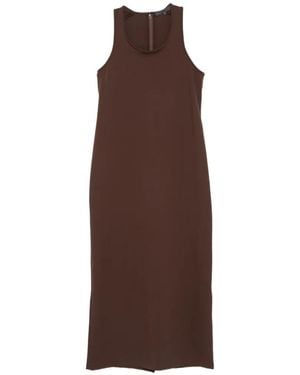 Tibi Abito Midi Smanicato - Marrone