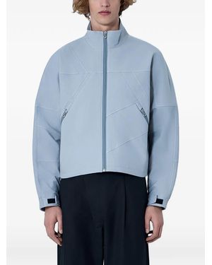 Kiko Kostadinov Fosco Geometric-Stitch High-Neck Jacket - Blue