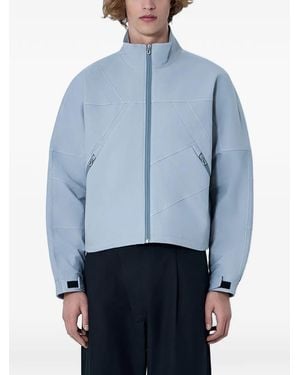 Kiko Kostadinov Fosco Geometric-Stitch High-Neck Jacket - Blue