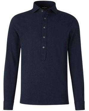 Gran Sasso ロングスリーブ ポロシャツ - ブルー