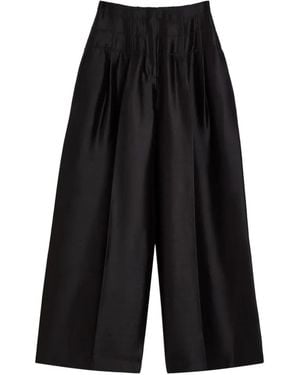 Heirlome Condesa Pleated Wide-Leg Trousers - Black
