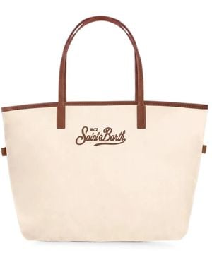 MC2 Saint Barth Saint Barth Logo-Embroidered Tote Bag - Natural