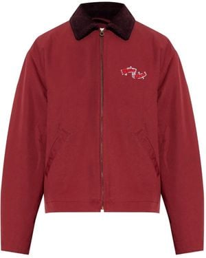 KENZO Embroidered-Logo Corduroy-Collar Jacket