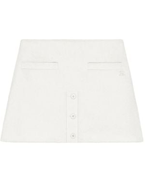 Courreges Buttoned Tweed Mini Skirt - White
