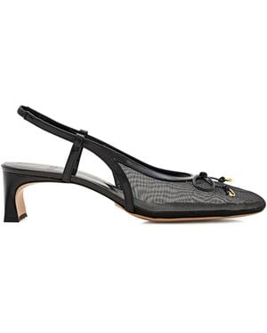 Odissi Slingback Mesh Pumps - Black