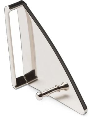 Prada Enameled-Metal Belt Buckle - White