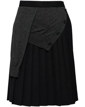Kolor Falda midi asimétrica - Negro