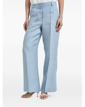 Weekend by Maxmara Linen Tailored Pants - Blue