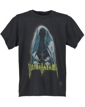 JUN/NAKAYAMA Nun Graphic-Print Washed-Effect T-Shirt - Black