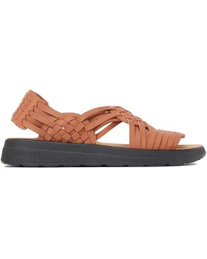 Malibu Sandals Artificial-Leather Woven Sandals - Brown