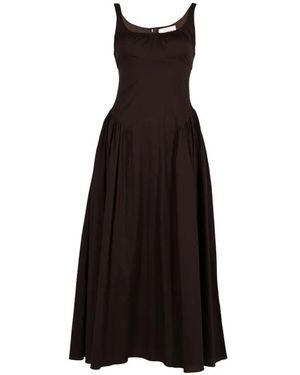 Faithfull the Brand Marcella Shirred Midi Dress - Black