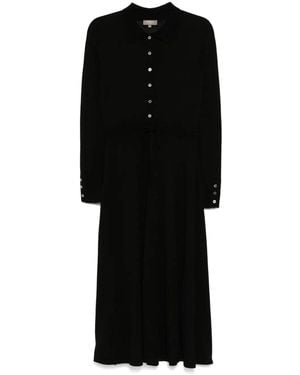 N.Peal Cashmere Polo Collar Dress - Black