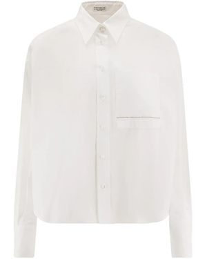 Brunello Cucinelli ビーズトリム シャツ - ホワイト