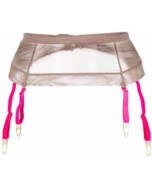 Maison Close Corps À Corps Mesh Garter Belt - White