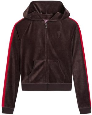 Juicy Couture Heritage Stripe-Detail Hoodie - Red