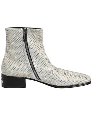 Dolce & Gabbana Rhinestone-Embellished Ankle Boots - White
