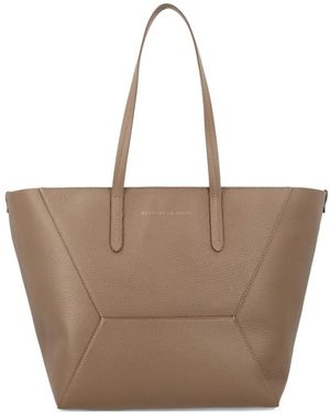 Brunello Cucinelli Medium Geometric Tote Bag - Brown