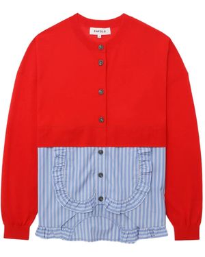 Enfold Cardigan En Coton À Volants - Rouge