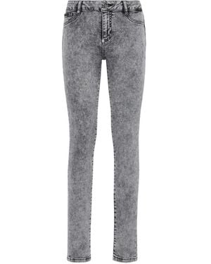 Philipp Plein Jeggins Con Efecto Lavado Ácido - Gris