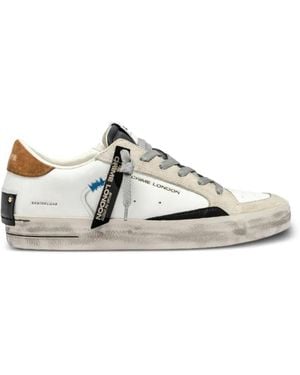 Crime London Sk8 Deluxe Leather Trainers - White