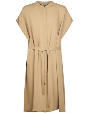 Herno Belted Midi Dress - Natural