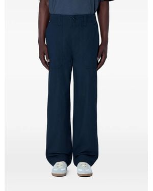 Margaret Howell Wide-Leg Patch-Pocket Trousers - Blue