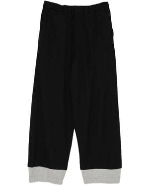 Maison Mihara Yasuhiro Sweat Layered Wool Trousers - Black