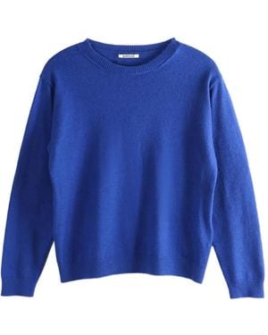 AURALEE Fine-Knit Round-Neck Jumper - Blue