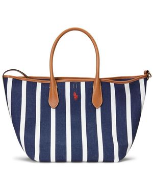 Polo Ralph Lauren Striped Canvas Tote Bag - Blue