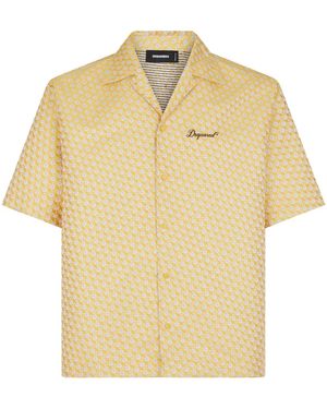 DSquared² Floral-jacquard Shirt - Natural