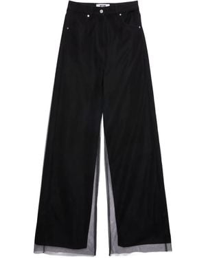 MSGM Tulle Panel Jeans - Black