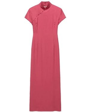 Shanghai Tang Qipao Maxi Dress - Pink