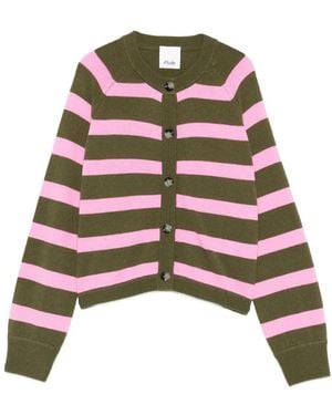 Allude Stripe-Pattern Cardigan - Green