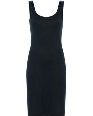 Helmut Lang Fine-Ribbed Mini Dress - Black