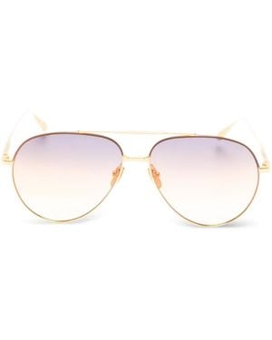 Linda Farrow Marcelo Pilot-Frame Sunglasses - Pink