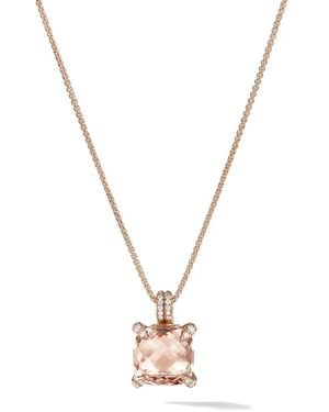 David Yurman 18Kt Rose Diamond Chatelaine Pendant Necklace - Metallic