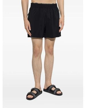 Burberry Check-Trim Stretch Shorts - Black